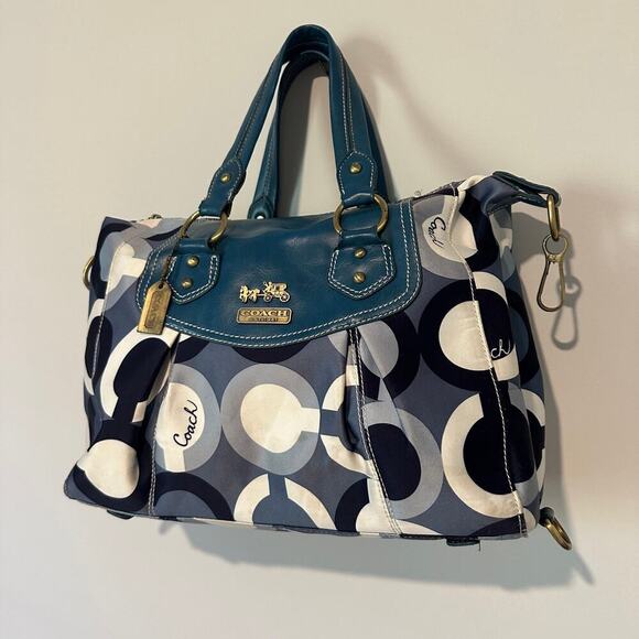 Coach Navy and Cream Satchel - Picture 5 of 14